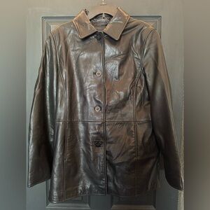 Avanti Black Leather Jacket Classic Tailored Fit